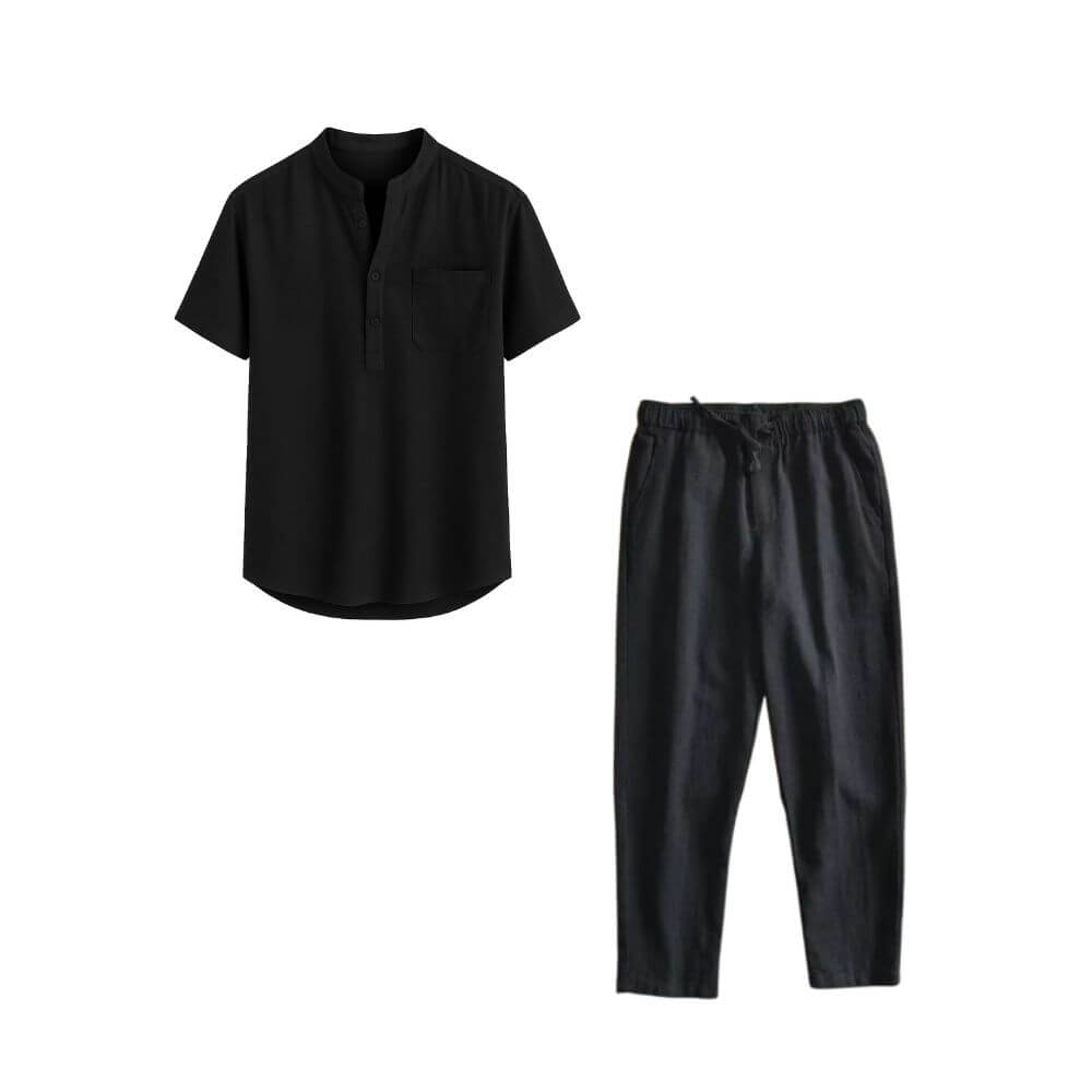 Conjunto em Linho Masculino - Camisa Noronha + Calça Casual