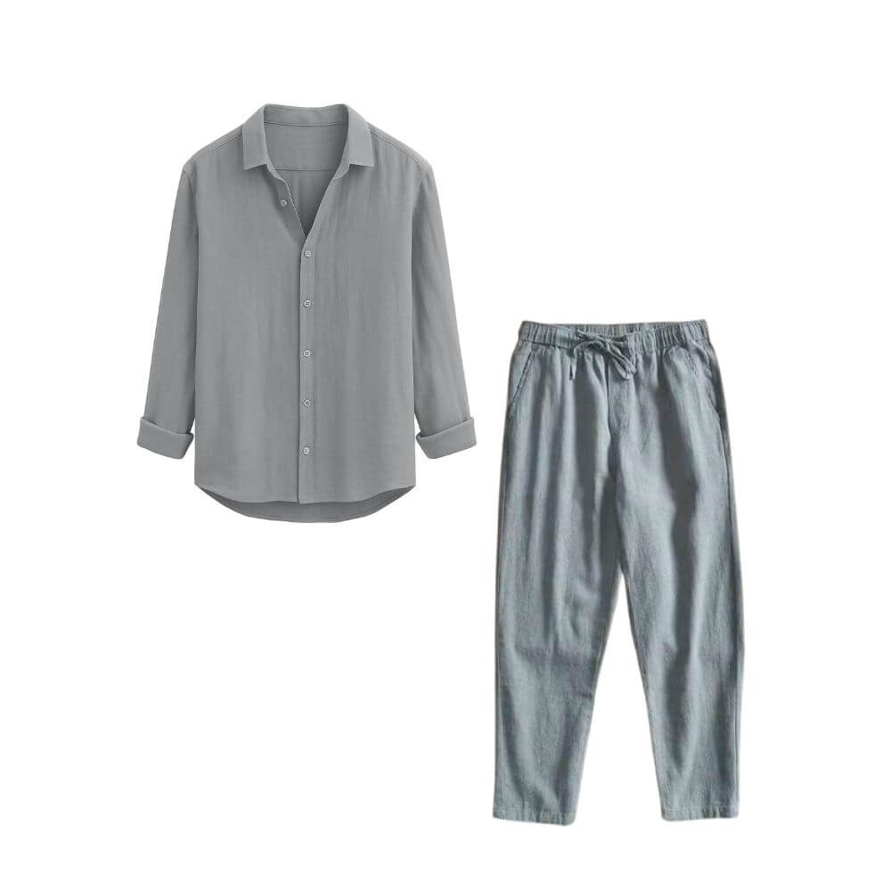 Conjunto em Linho Masculino - Camisa Recife + Calça Casual