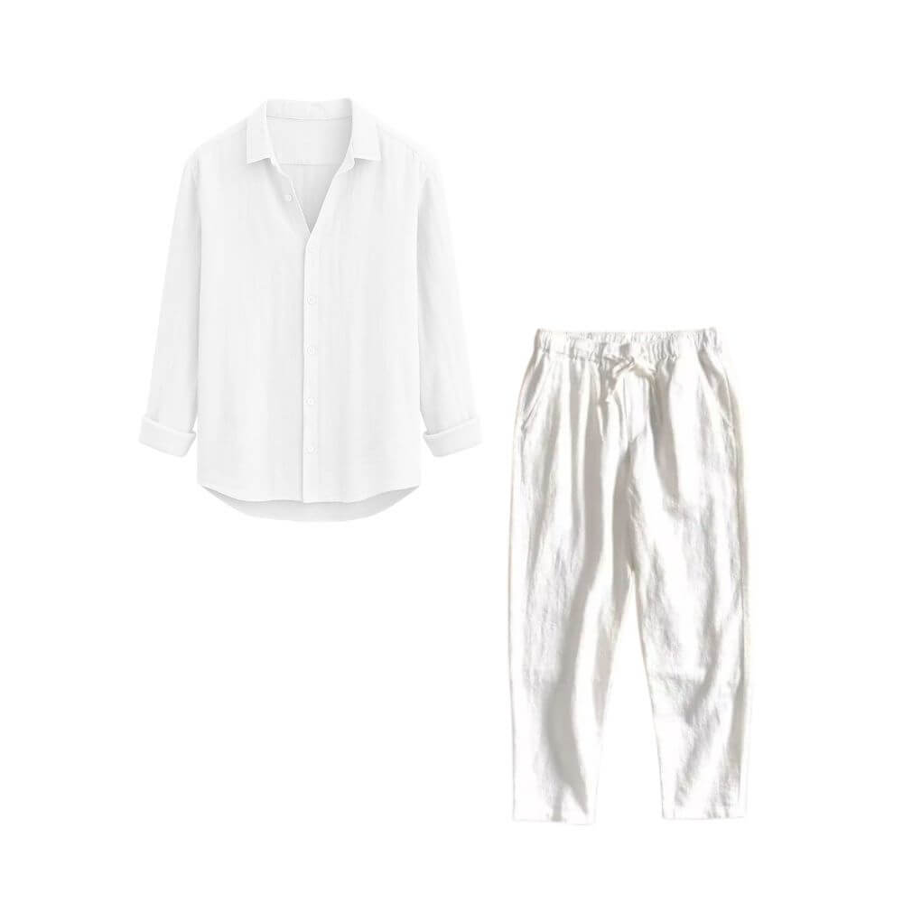 Conjunto em Linho Masculino - Camisa Recife + Calça Casual