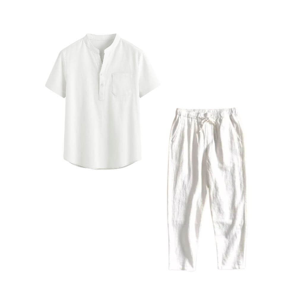Conjunto em Linho Masculino - Camisa Noronha + Calça Casual