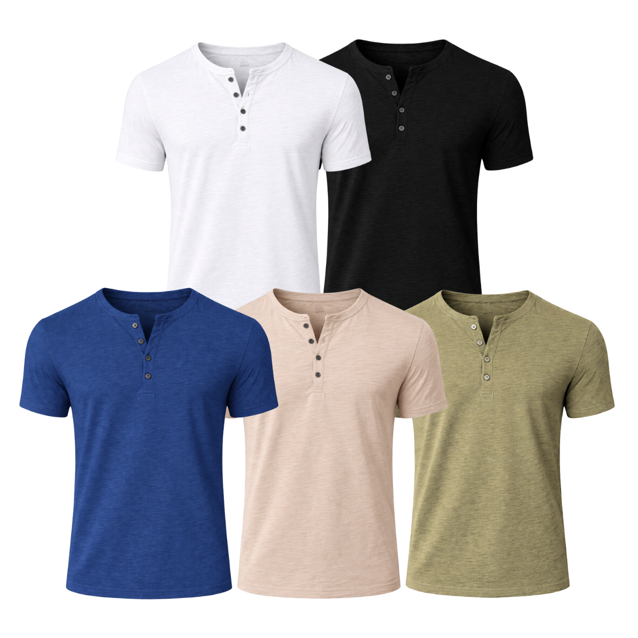 Camiseta Masculina Gola Henley Campeche