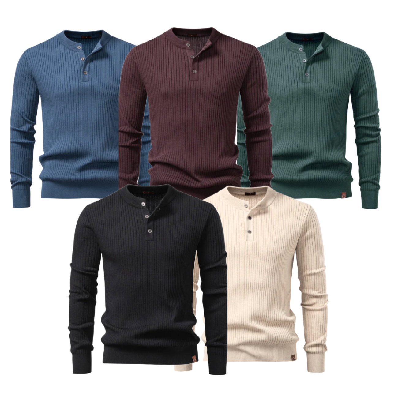 Camiseta Masculina Henley Manga Longa Siena