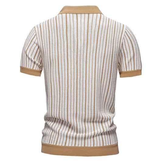 Camisa Polo Masculina de Malha Listrada Vancouver