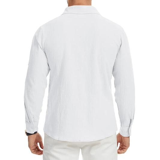 Camisa Masculina Manga Longa em Linho Cartagena