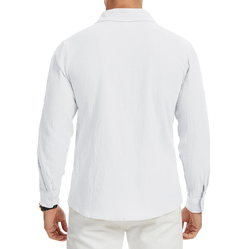 Camisa Masculina Manga Longa em Linho Cartagena