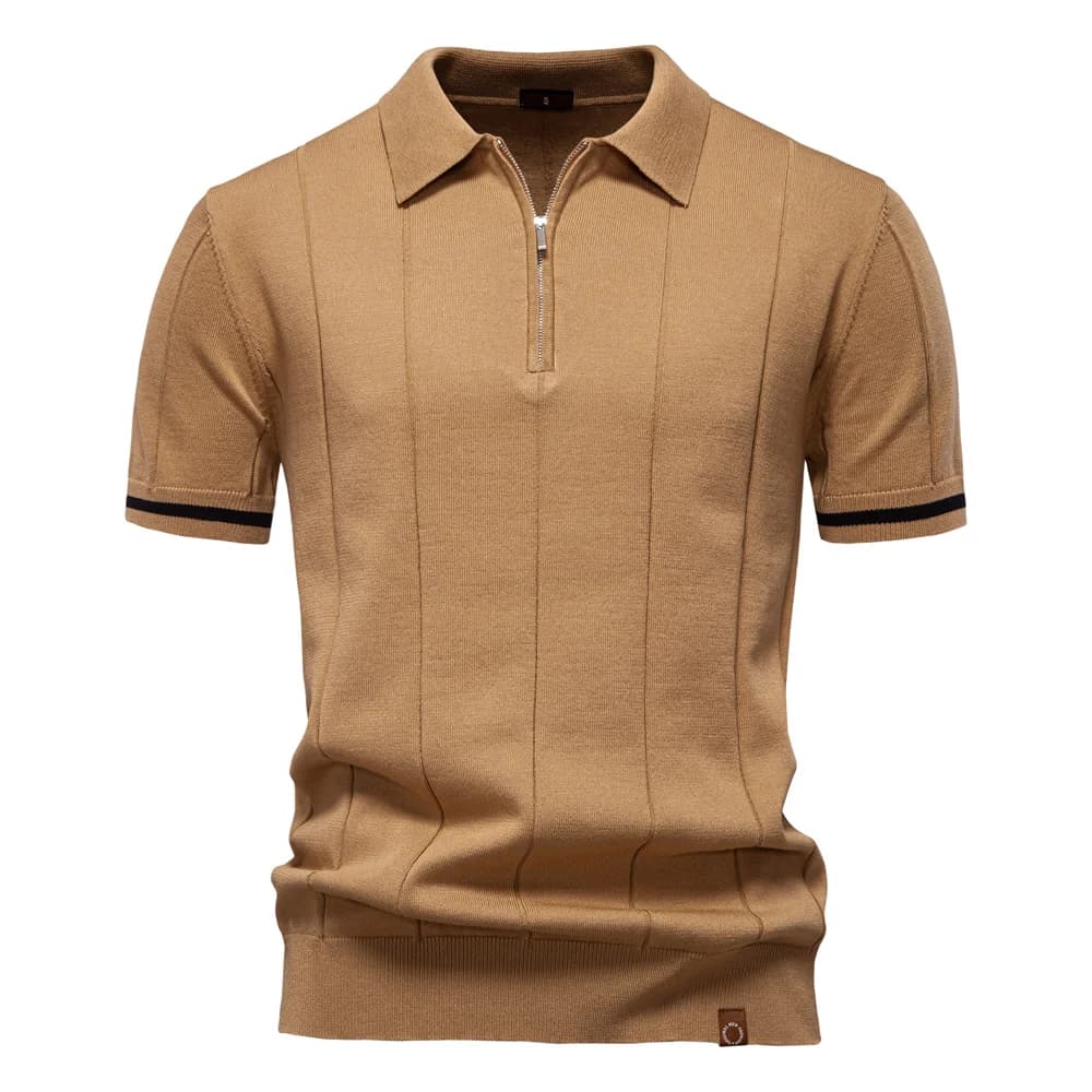 Camisa Polo Masculina Casual com Zíper Quebec