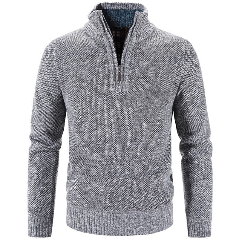 Suéter de Lã Básico com Zíper Masculino