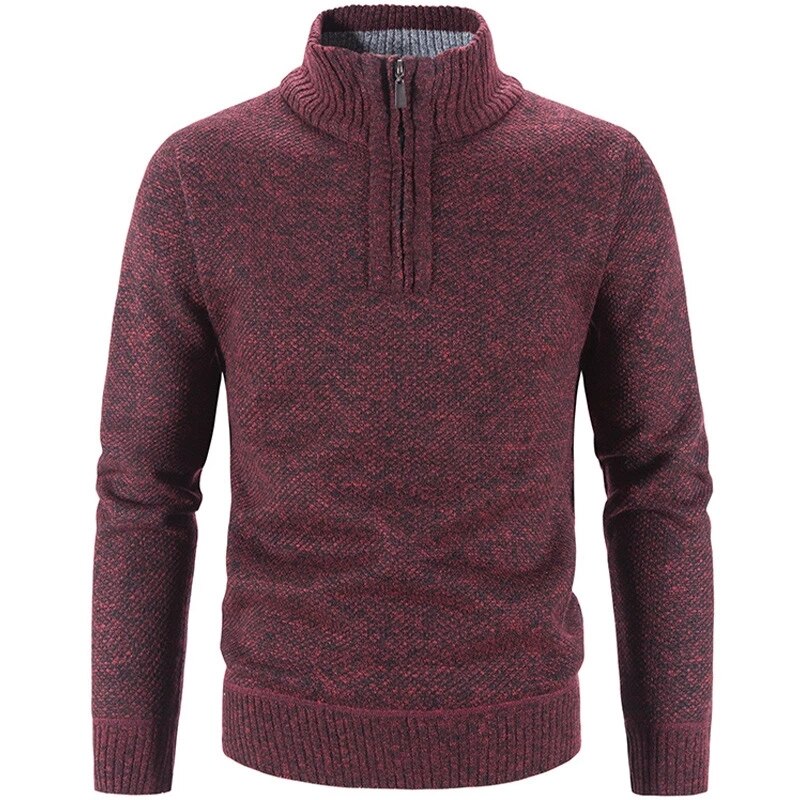 Suéter de Lã Básico com Zíper Masculino