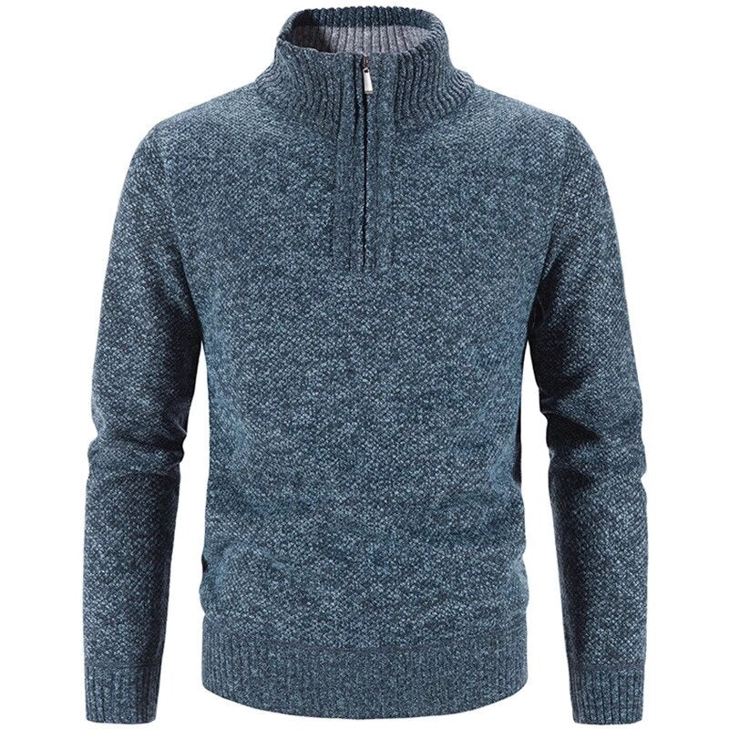 Suéter de Lã Básico com Zíper Masculino