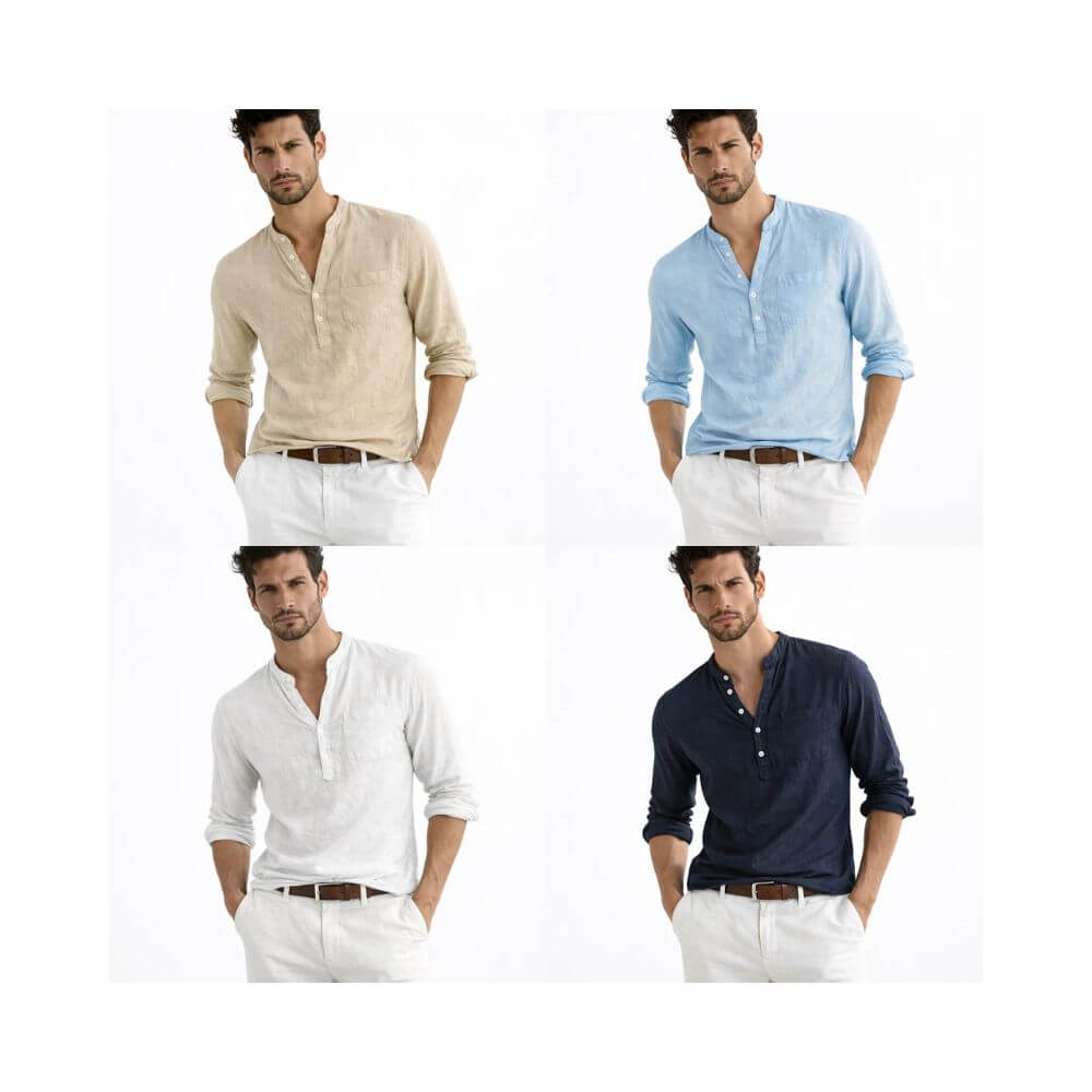 Camisa Masculina em Linho Com Bolso Imbituba