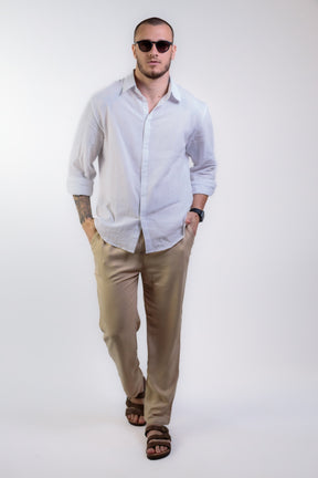 Calça Masculina em Linho e Viscose Santorini