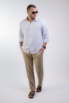 Calça Masculina em Linho e Viscose Santorini