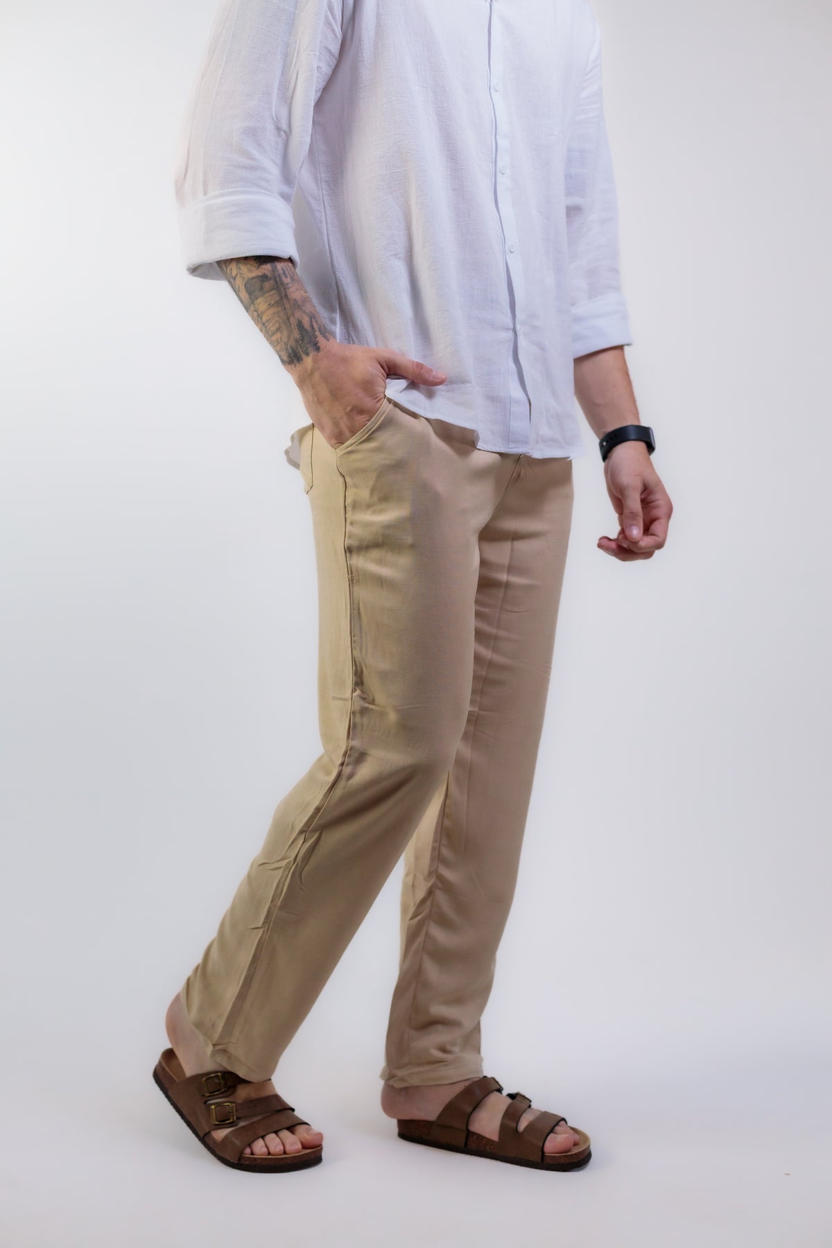 Calça Masculina em Linho e Viscose Santorini