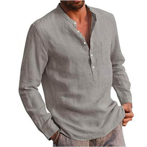 Camisa Masculina em Linho Com Bolso Imbituba