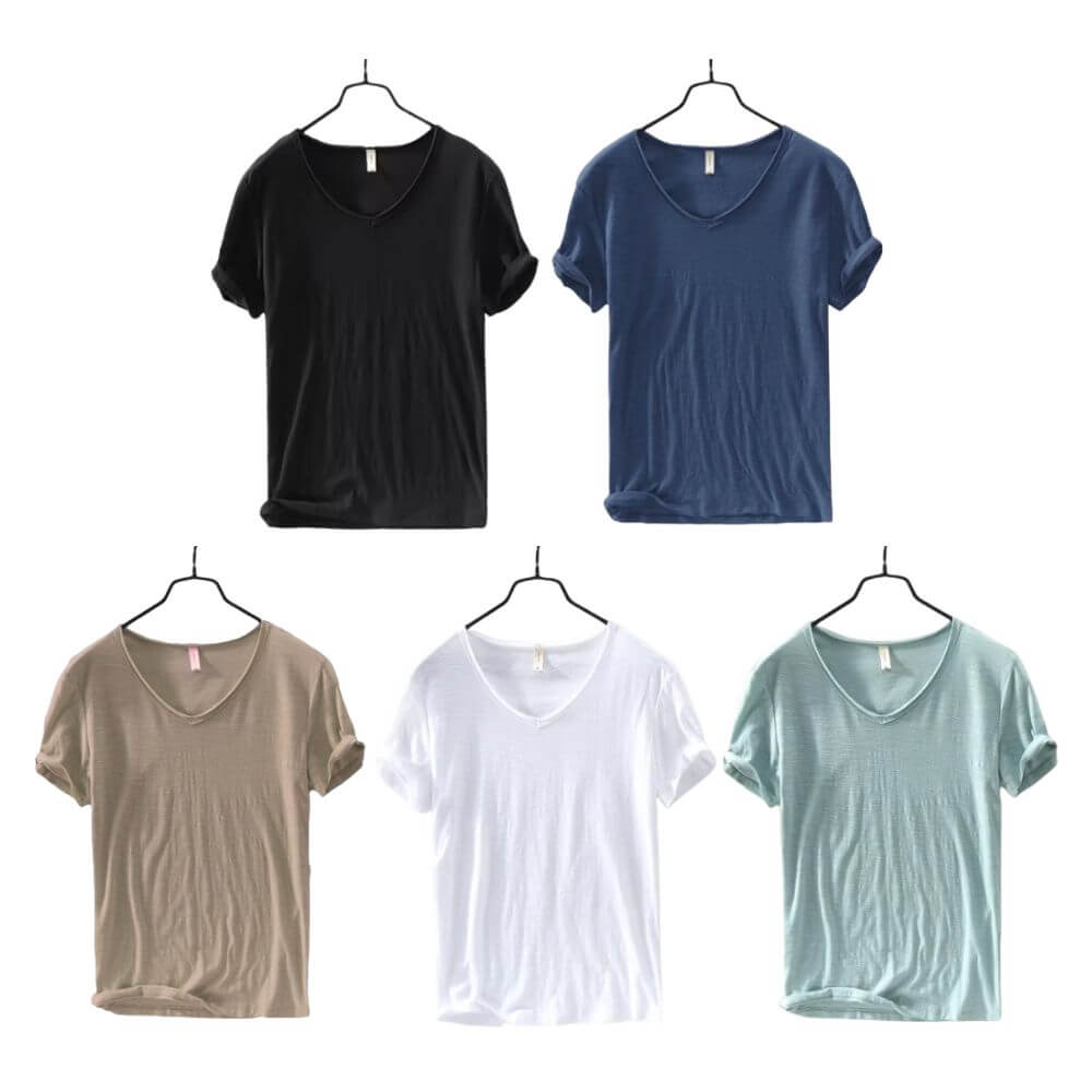 Camiseta Masculina Gola V Slim Vila Velha