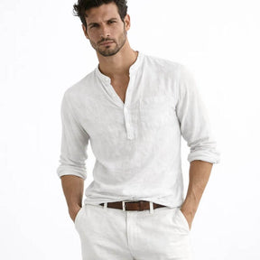 Camisa Masculina em Linho Com Bolso Imbituba