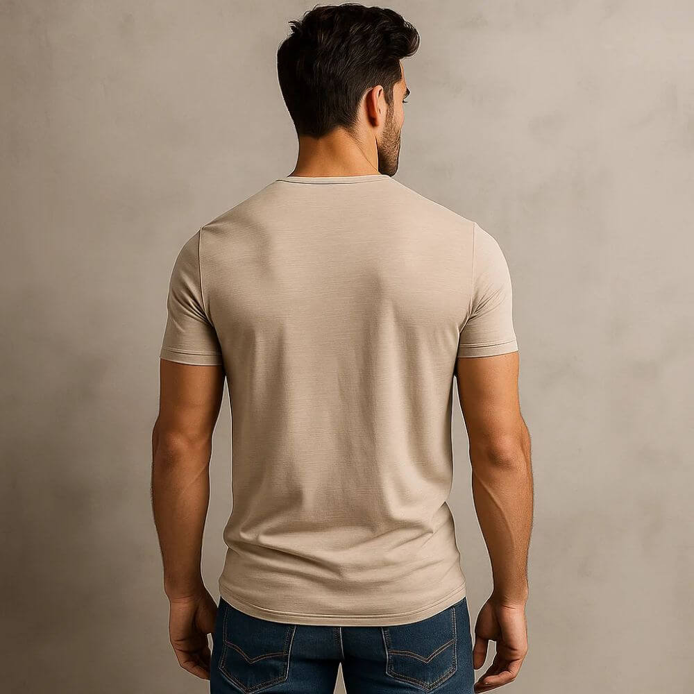 Camiseta Masculina Gola Henley Campeche