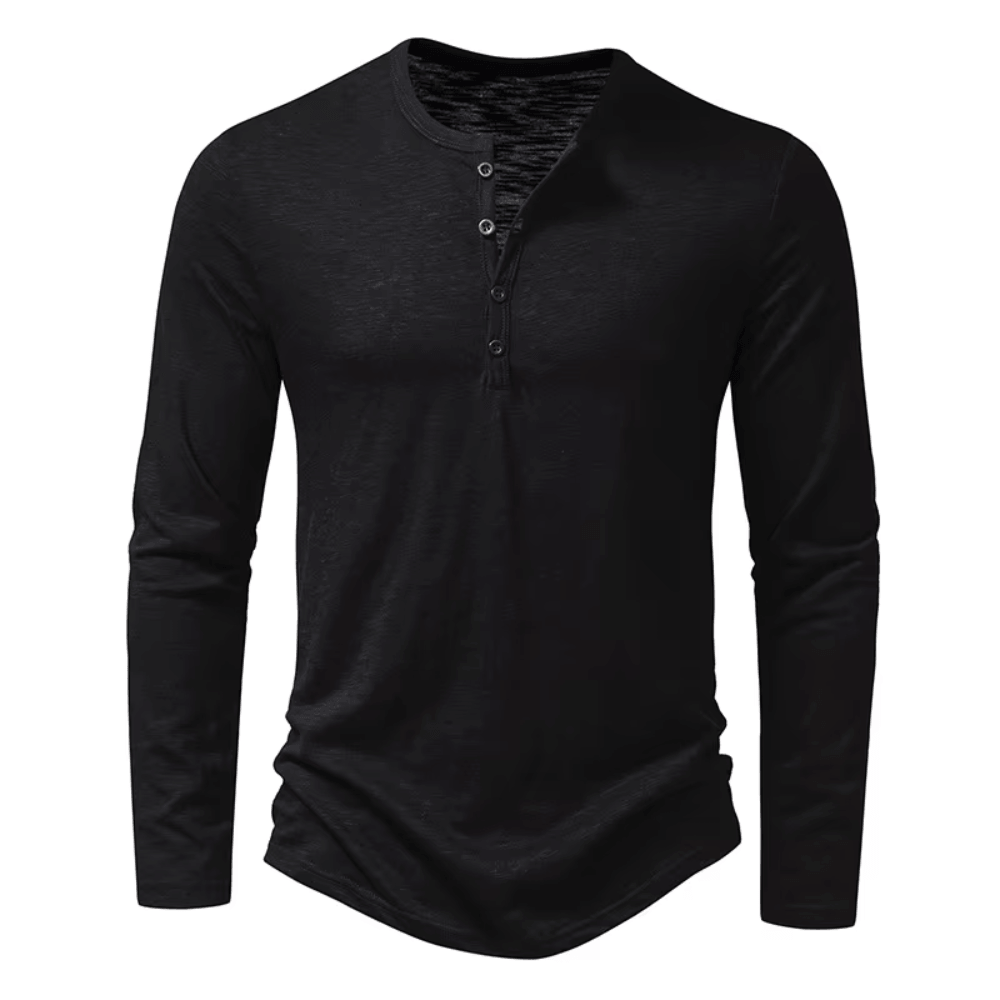 Camiseta Masculina Manga Longa Gola Henley Itajaí