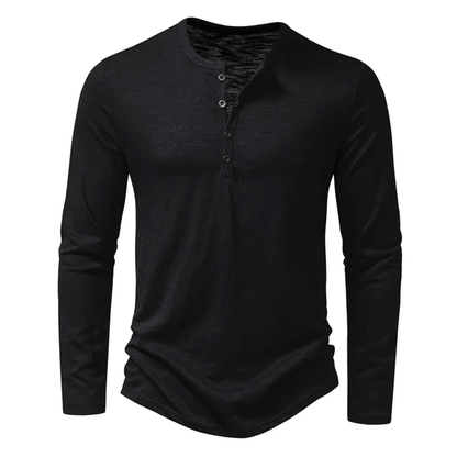 Camiseta Masculina Manga Longa Gola Henley Itajaí
