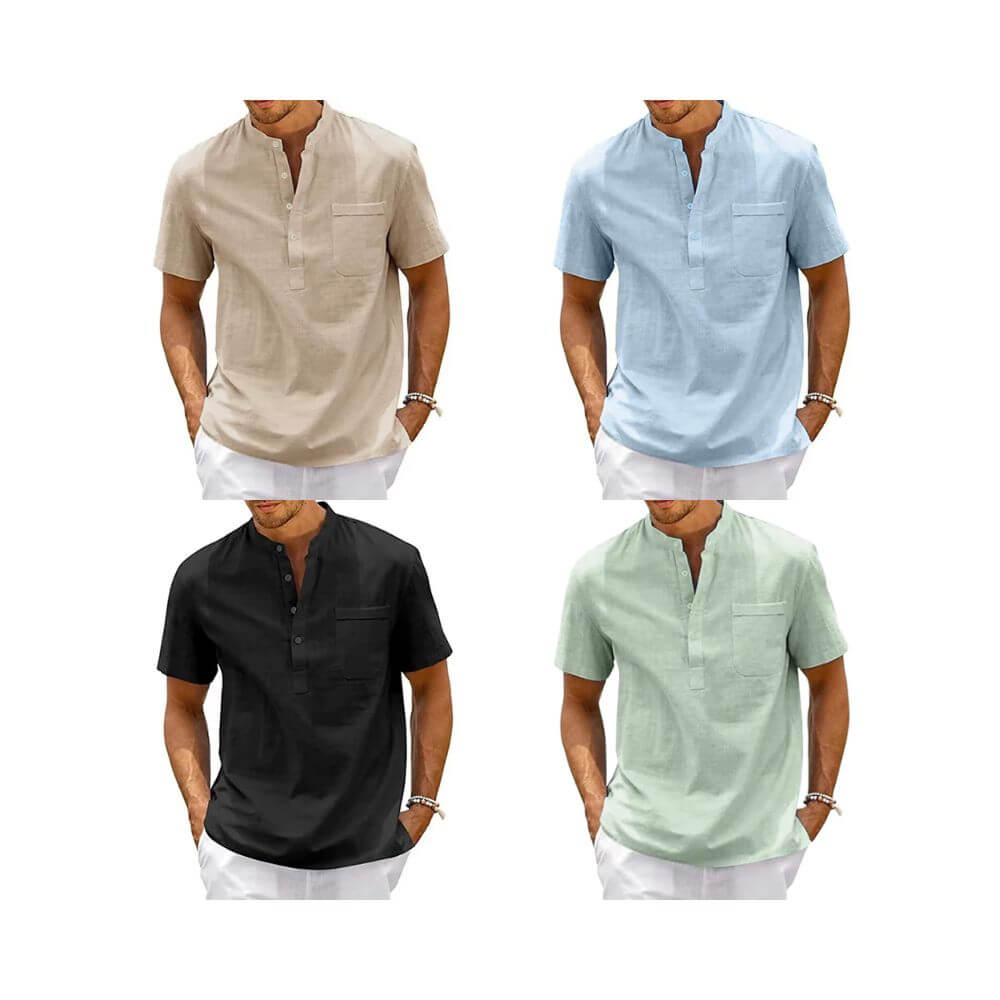 Camisa Masculina Manga Curta em Linho Noronha