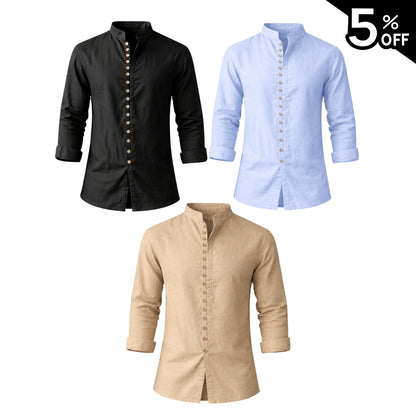 Camisa Masculina em Linho Retrô Garopaba