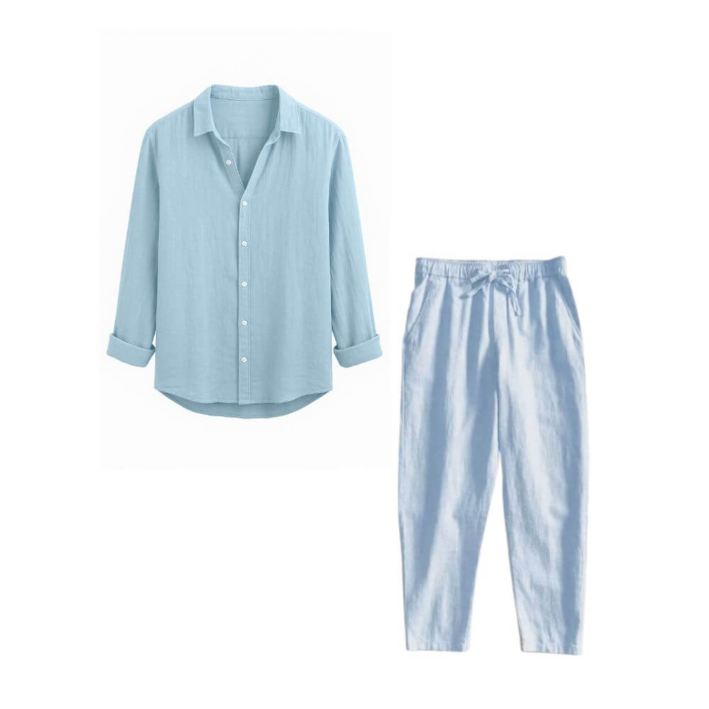 Conjunto em Linho Masculino - Camisa Recife + Calça Casual