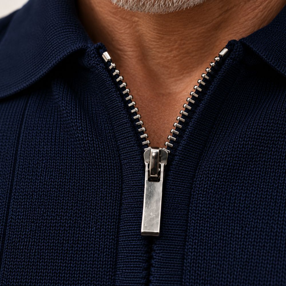 Camisa Polo Masculina Casual com Zíper Quebec