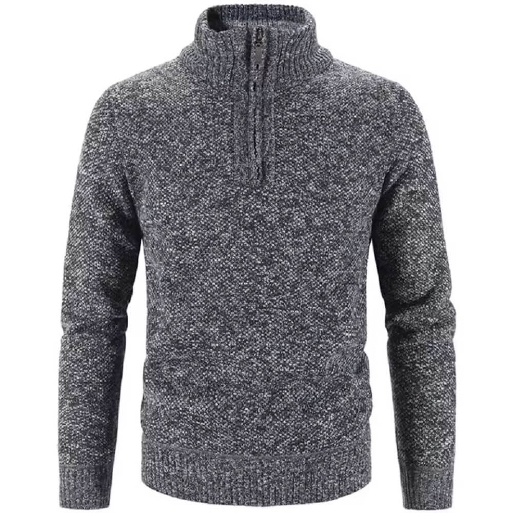 Suéter de Lã Básico com Zíper Masculino