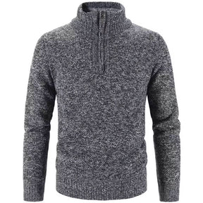 Suéter de Lã Básico com Zíper Masculino