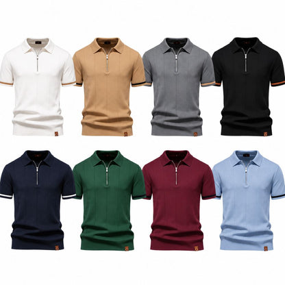 Camisa Polo Masculina Casual com Zíper Quebec