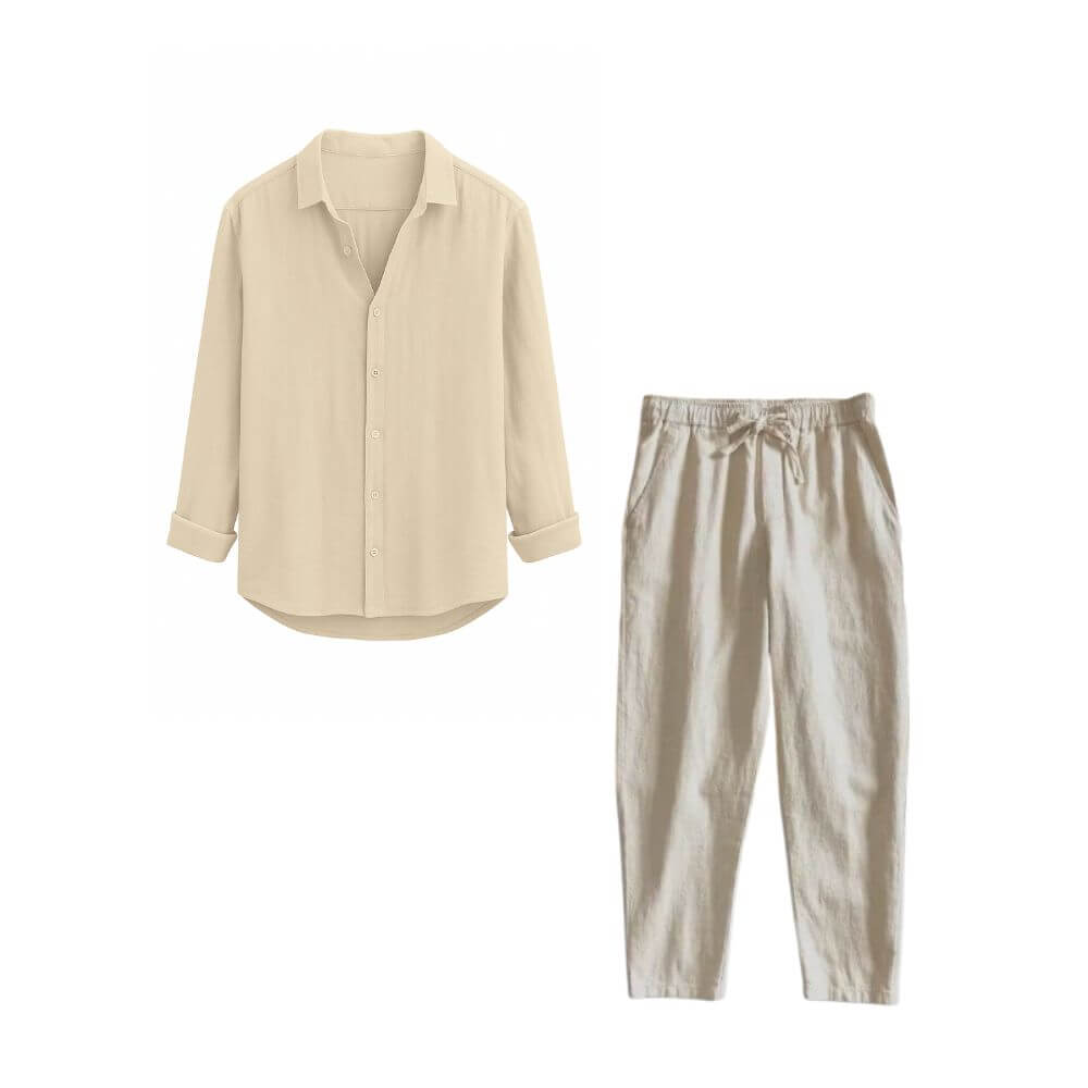 Conjunto em Linho Masculino - Camisa Recife + Calça Casual