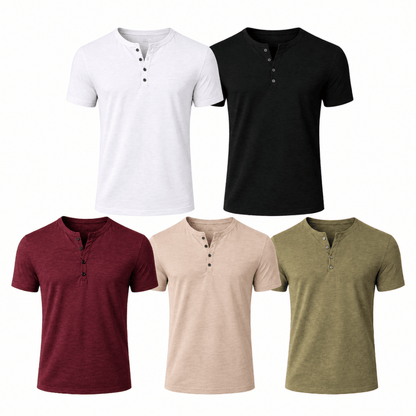 Camiseta Masculina Gola Henley Campeche