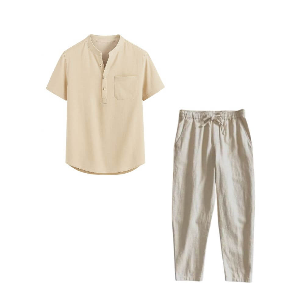 Conjunto em Linho Masculino - Camisa Noronha + Calça Casual