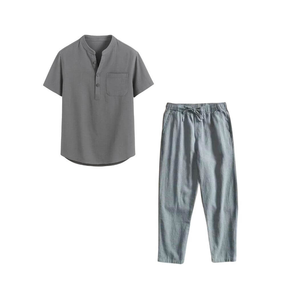 Conjunto em Linho Masculino - Camisa Noronha + Calça Casual