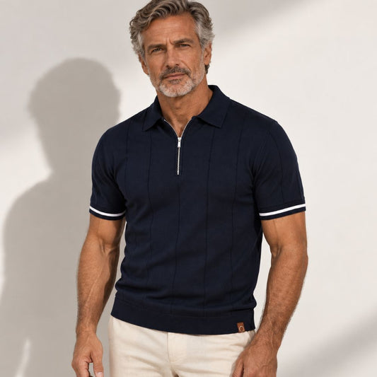 Camisa Polo Masculina Casual com Zíper Quebec