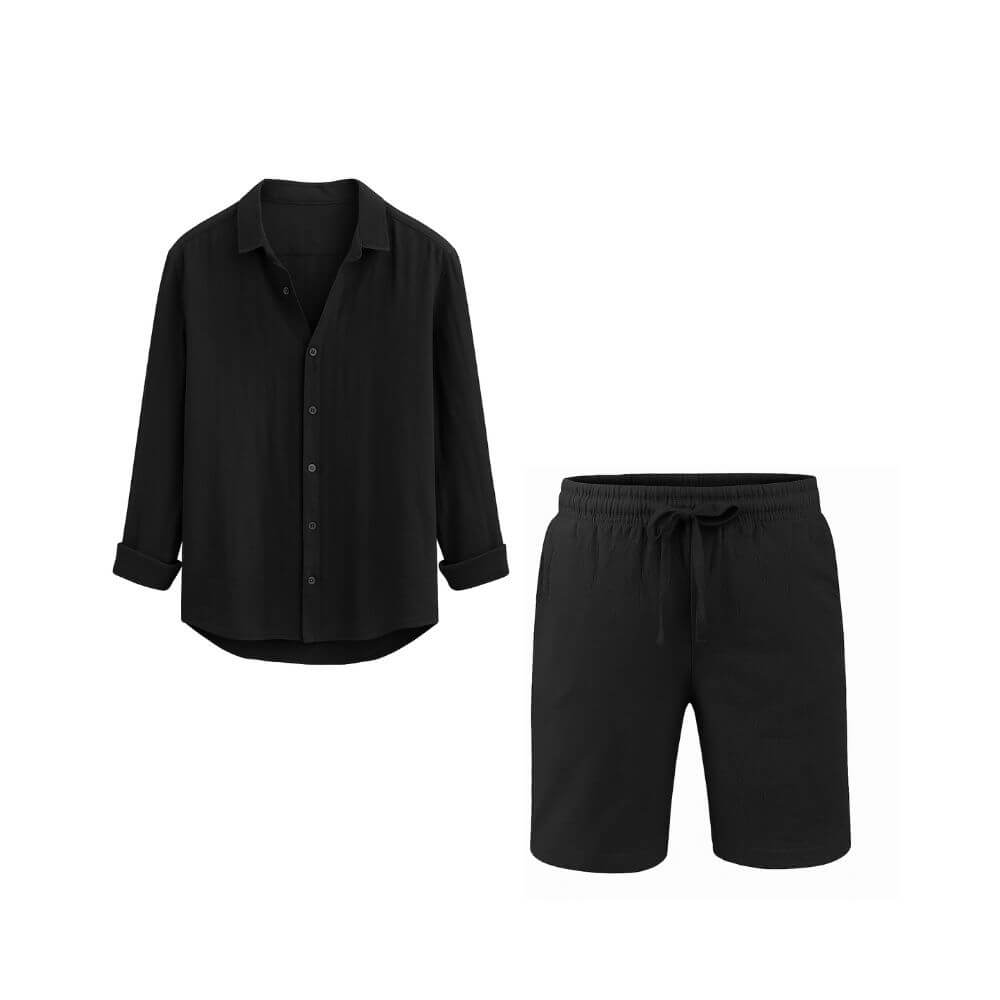 Conjunto em Linho Masculino - Camisa Recife + Bermuda Bertioga