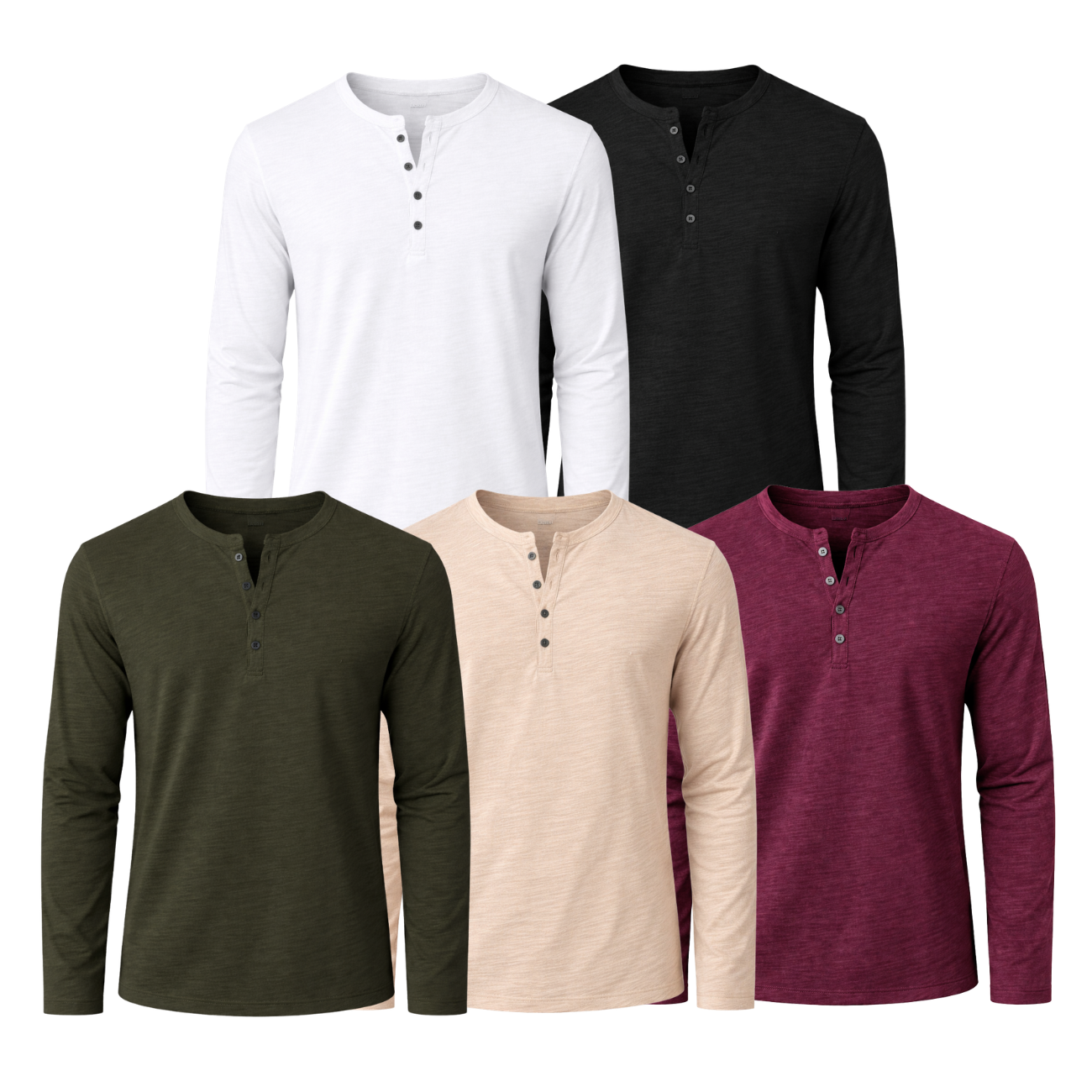 Camiseta Masculina Manga Longa Gola Henley Itajaí