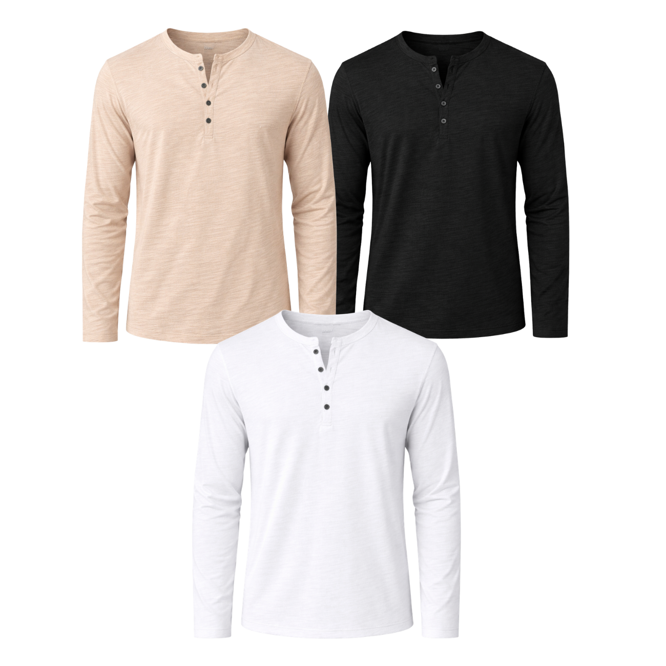 Camiseta Masculina Manga Longa Gola Henley Itajaí
