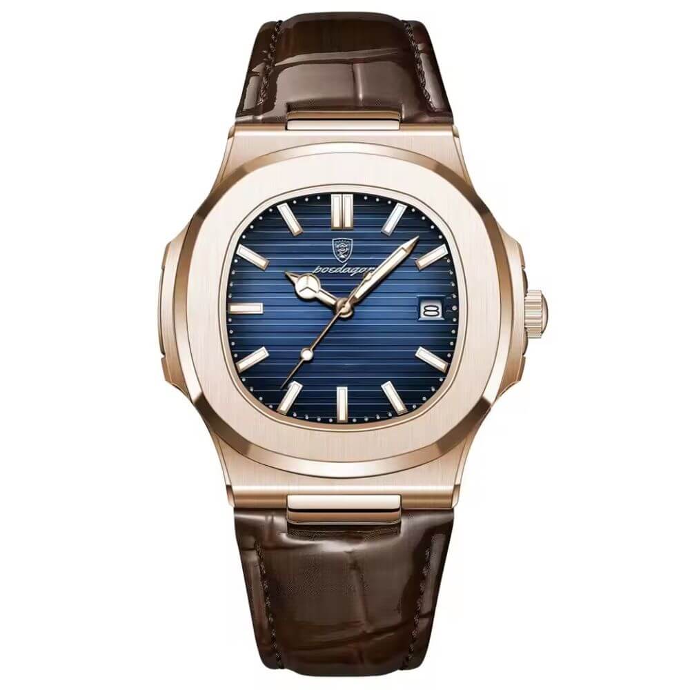 Relógio Masculino com Pulseira de Couro Lisboa