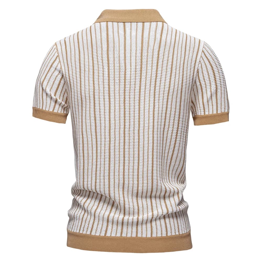 Camisa Polo Masculina de Malha Listrada Vancouver