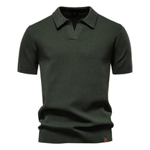 Camisa Polo Masculina com Gola Aberta - Textura Minimalista