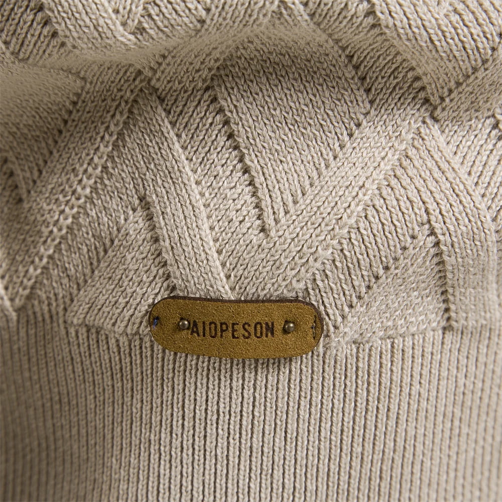 Suéter Masculino Tricotado com Textura Losangos – Gola Redonda em Algodão
