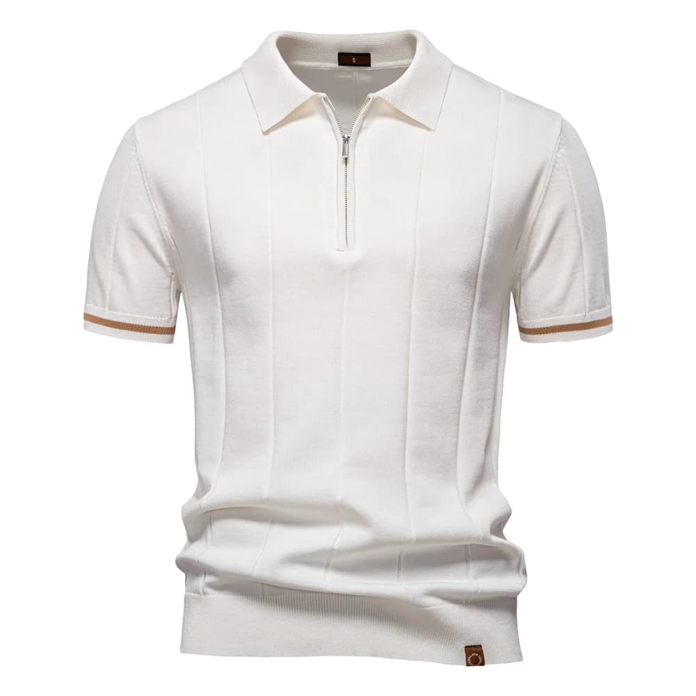 Camisa Polo Masculina Casual com Zíper Quebec