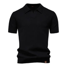 Camisa Polo Masculina com Gola Aberta - Textura Minimalista