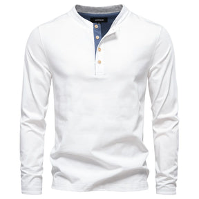 Camiseta Masculina Henley Manga Longa Davos