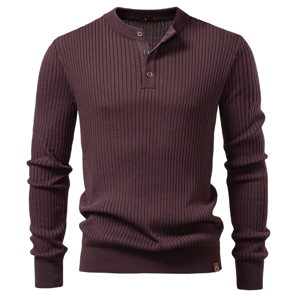 Camiseta Masculina Henley Manga Longa Siena