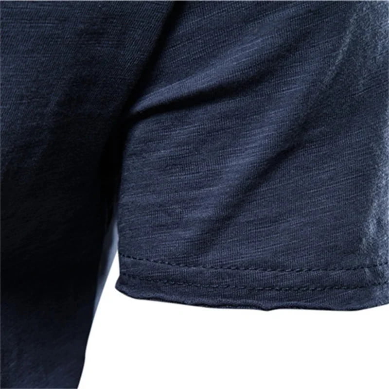 Camiseta Masculina Manga Curta Gola V Slim – Algodão Confortável