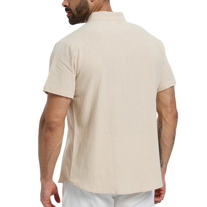 Camisa Masculina Manga Curta em Linho Guaratuba