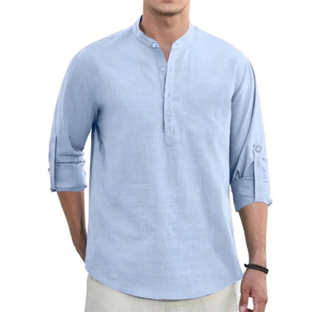 Camisa Masculina Manga Longa em Linho Bombinhas