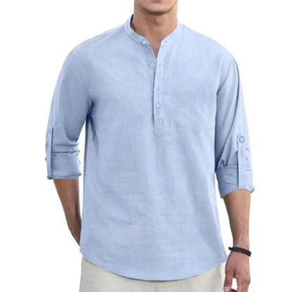 Camisa Masculina Manga Longa em Linho Bombinhas